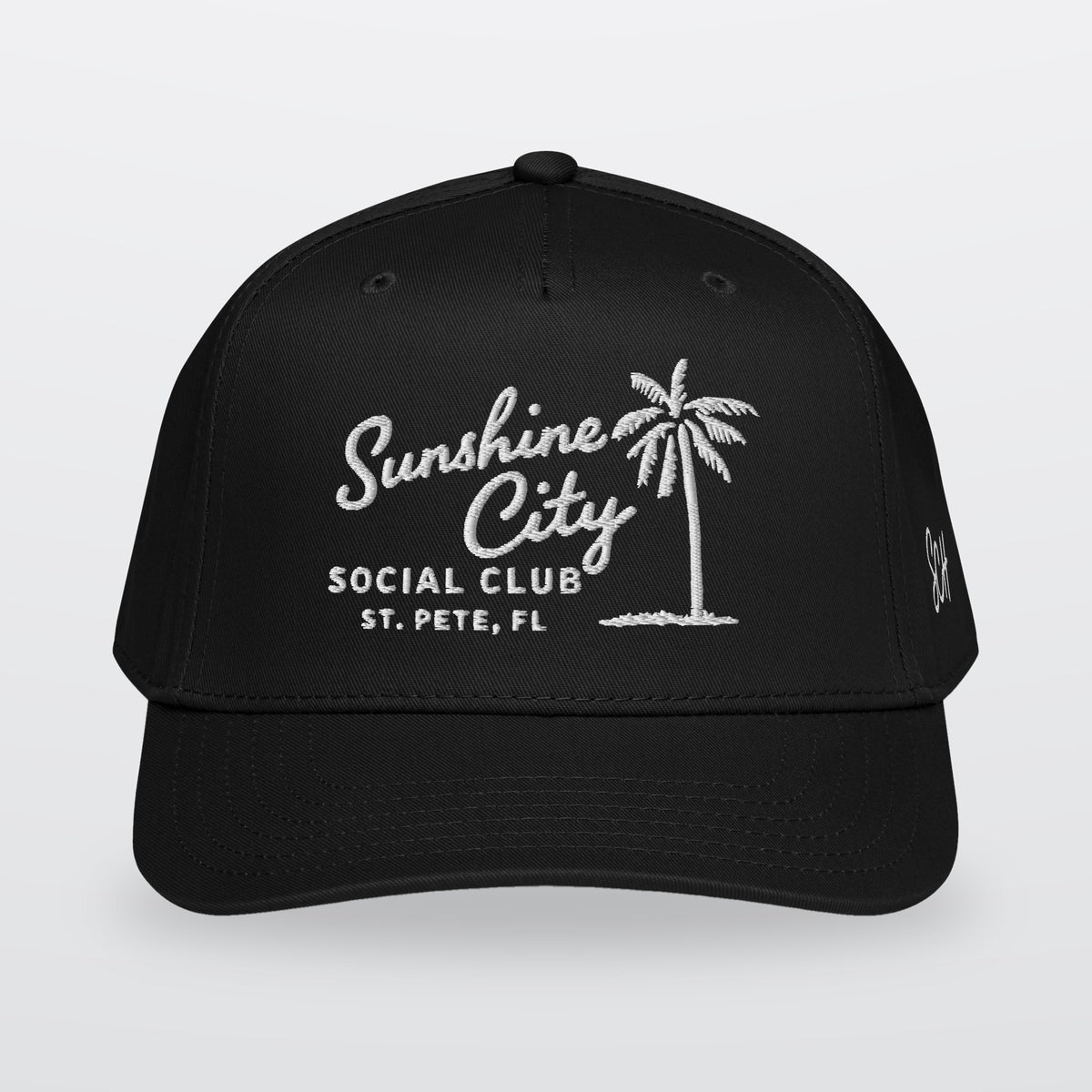 Sunshine City Social Club Postcard Black & White Hat - St. Petersburg, FL