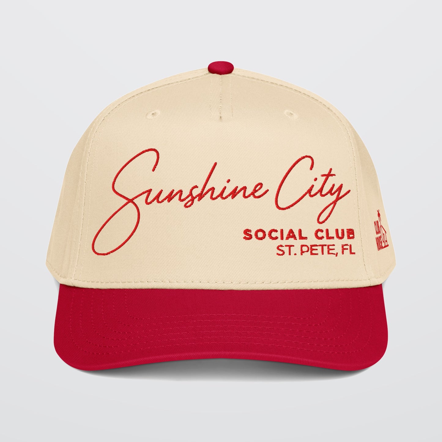 Sunshine City Social Club Hat — Club House Red | St. Pete, FL Snapback