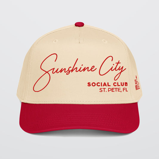 Sunshine City Social Club Hat — Club House Red | St. Pete, FL Snapback