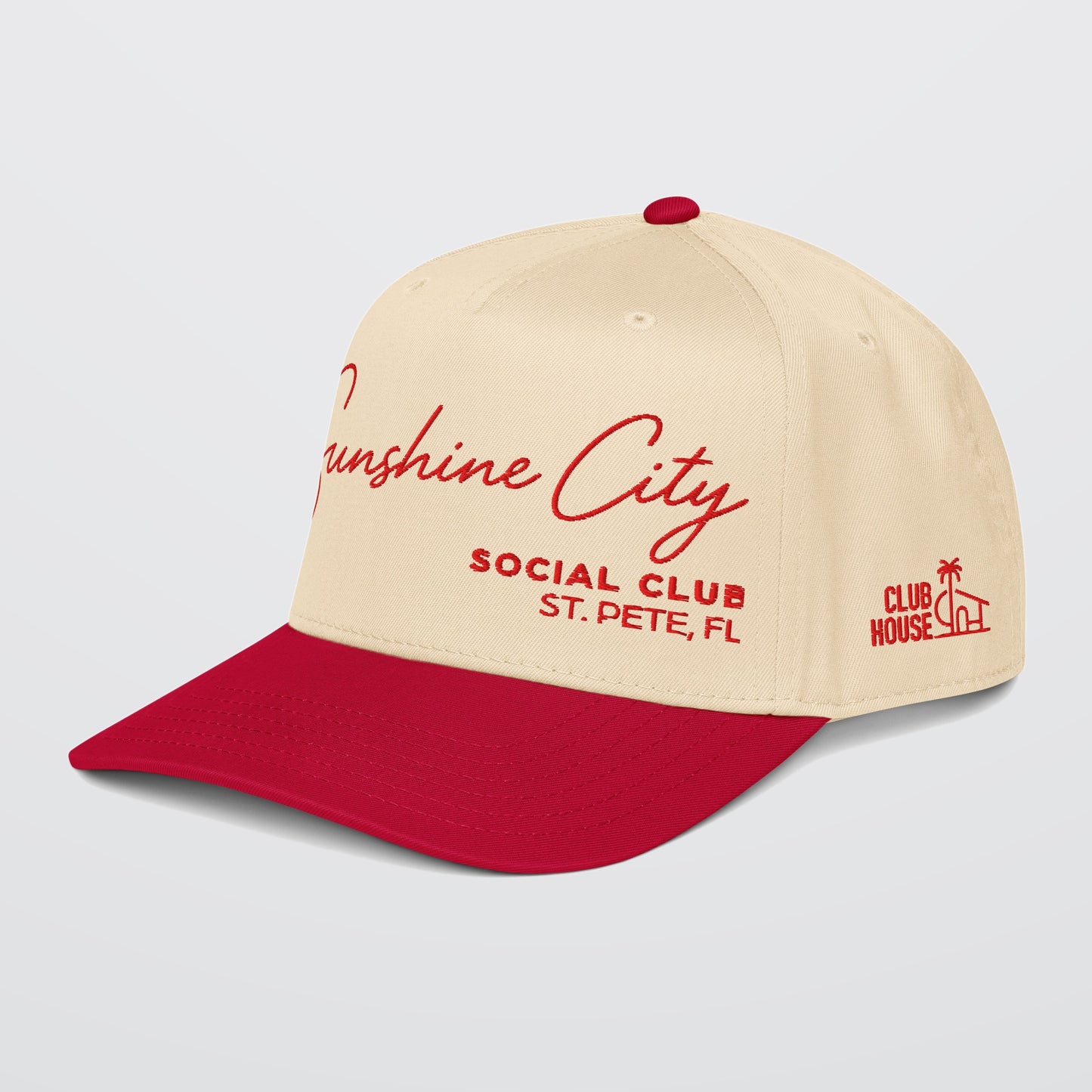 Sunshine City Social Club Hat — Club House Red | St. Pete, FL Snapback